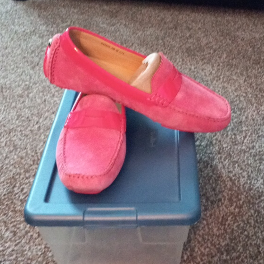 Cole Haan Pink Suede Penny Loafers